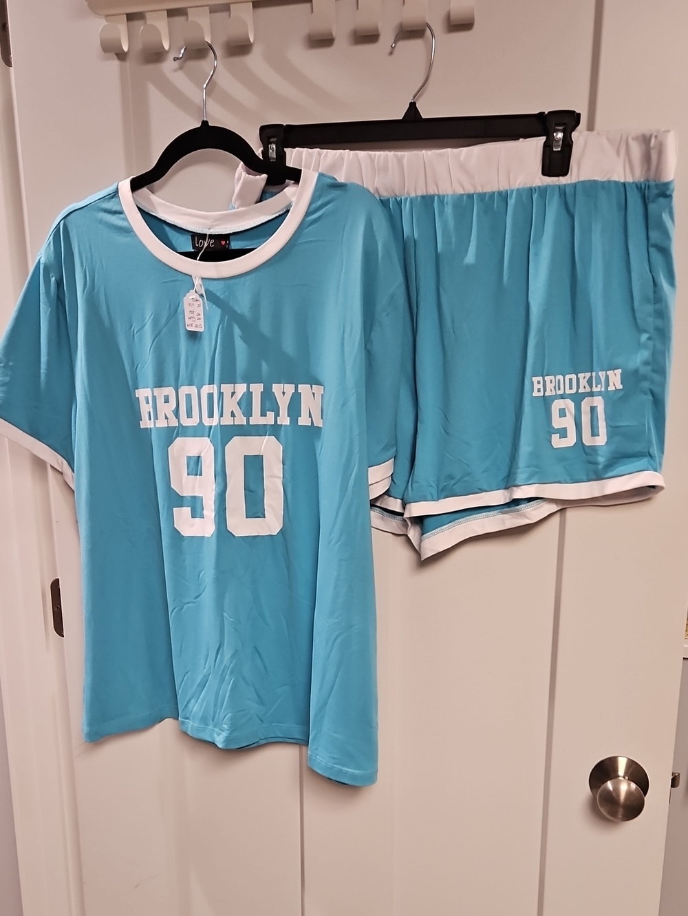 Love Light Blue 'Brooklyn 90' Two-Piece Pajama Set